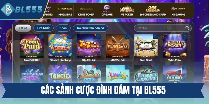 Các sảnh cược đình đám tại BL555