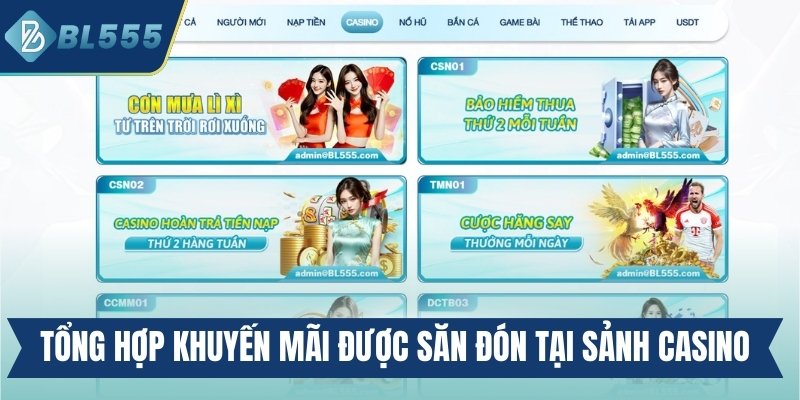 Tổng hợp khuyến mãi được săn đón tại sảnh Casino